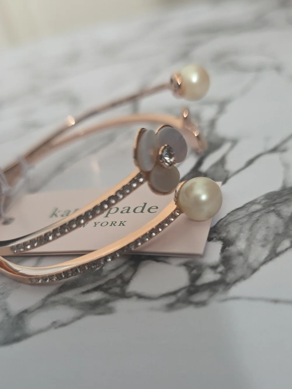 Kate Spade Rose Gold Pearl & Mother-of-Pearl Flower Bracelet